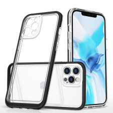 Hurtel Átlátszó 3az1ben tok iPhone 12 Pro Max gél tok Flack -rel tok és táska
