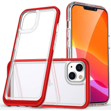 Hurtel Átlátszó 3az1ben Tok iPhone 13 Mini Gél Tok, Vörös Kerettel (187730310) tok és táska