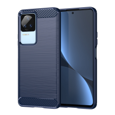 Hurtel Carbon tok Xiaomi Poco F4 5G rugalmas szilikon Carbon tok kék tok és táska