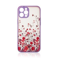 Hurtel Design tok iPhone 12 Pro készülékhez virágos lila tok és táska