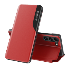 Hurtel Eco Leather View tok Samsung Galaxy S23+ tok Samsung Galaxy S23+ egy flip állvány piros tok és táska