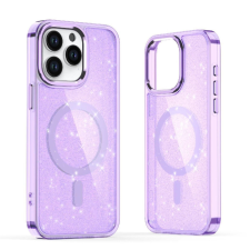 Hurtel Glitter MagSafe tok iPhone 16 Plus - lila csillogós tok és táska