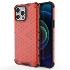 Hurtel Honeycomb tok ütésálló telefontok TPU Bumper iPhone 13 Pro Max piros tok és táska