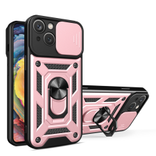 Hurtel Hybrid Armor Camshield tok állvánnyal és kameravédővel iPhone 15 - rózsaszín tok és táska