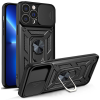 Hurtel Hybrid Armor Camshield tok iPhone 13 Pro Max Armor tok kameratok fekete