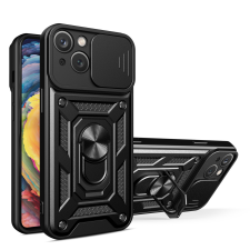 Hurtel Hybrid Armor Camshield tok Realme 10 Pro+ Armor tok kameravédővel fekete tok és táska