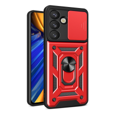 Hurtel Hybrid Armor Camshield tok Samsung Galaxy S25 - piros tok és táska