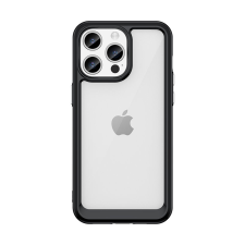 Hurtel iPhone 15 Pro Outer Space megerősített tok Rugalmas kerettel - fekete tok és táska