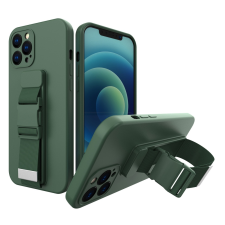 Hurtel Kötél tok gél TPU légzsák telefontok iPhone 12 Pro max sötétzöld tok és táska