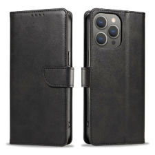 Hurtel Leather könyvtok iPhone 16 - fekete tok és táska