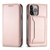 Hurtel Magnet Card Case tok iPhone 13 Pro Max tok kártya tárca kártyatartó rózsaszín