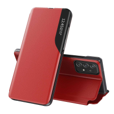 Hurtel Öko bőr View tok Egy elegáns tok, szárnyas és állványfunkcióval Samsung Galaxy A73 Red tok és táska