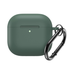 Hurtel Silicone tok karabínerrel AirPods 4 - zöld fülhallgató, fejhallgató tok