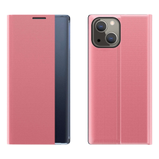 Hurtel SLEEP tok flipes kihajtható tok Smart Window iPhone 13 mini rózsaszín tok és táska