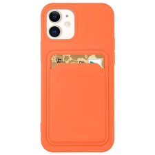 Hurtel Szilikon tok bankkártyatartóval iPhone 13 mini narancssárga tok és táska