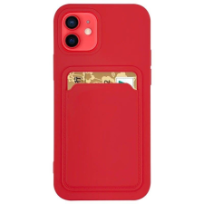 Hurtel Szilikon tok bankkártyatartóval Samsung Galaxy A42 5G Red tok és táska
