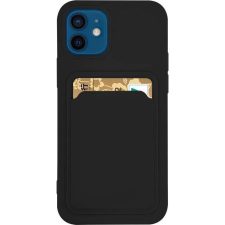 Hurtel Szilikon Tok Bankkártyatartóval Samsung Galaxy S21 + 5G S21 Plus 5G Fekete (9145576229064) tok és táska