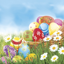 Húsvét Eggs and Daisies szalvéta 20 db-os 33x33 cm party kellék