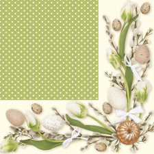 Húsvét Green Frame szalvéta 20 db-os 33x33 cm papírárú, csomagoló és tárolóeszköz