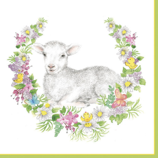 Húsvét Wreath with Lamb szalvéta 20 db-os 33x33 cm party kellék