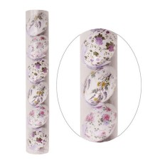  Húsvéti tojásdekoráció lila virágos akasztóval 6 db/cső fajáték