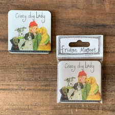 Hűtőmágnes Alex Clark, 6x6 cm, Crazy Dog lady hűtőmágnes