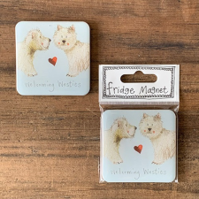 Hűtőmágnes Alex Clark, 6x6 cm, Westie hűtőmágnes