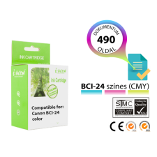i-Aicon CANON -hoz  BCI24 C.M.Y. színes magas minőségű utángyártott tintapatron (kb. 490 oldalas) nyomtatópatron & toner