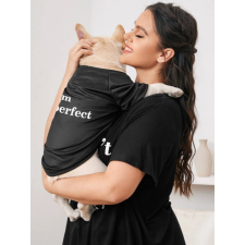  "I am perfect" poliészter kutyaruha, fekete, 3XL-es kutyaruha