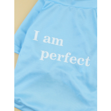  "I am perfect" poliészter kutyaruha, kék, XL-es kutyaruha