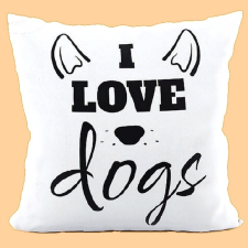 I LOVE DOGS, kutyás díszpárnahuzat lakástextília
