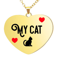  I love my Cat medál lánccal, választható több formában és színben nyaklánc