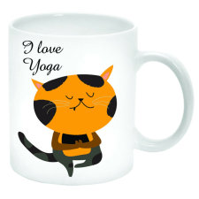 I love yoga cicás Bögre (feliratozható) bögrék, csészék