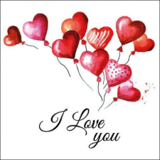 I love you szíves lufik szalvéta - Love Baloons asztalterítő és szalvéta