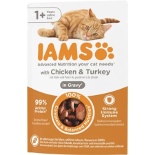 Iams Cat Delights Csirkehús És Pulykahús Szószban nedves macskatáp 24x85g macskaeledel