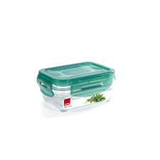 Ibili -Tritan hermetikus élelmiszer-tartály, műanyag, téglalap alakú, átlátszó/zöld papírárú, csomagoló és tárolóeszköz