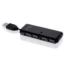 iBox IUHT008C USB 2.0 Slim HUB (4 port) Fekete (IUHT008C) hub és switch