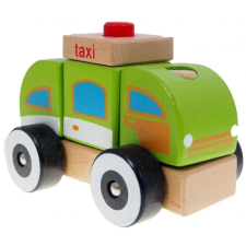 iBox W05C010 Fa taxi játékautó építőkockák - Zöld (W05C010) barkácsolás, építés