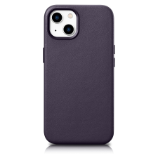 Icarer Case bőr valódi bőr tok iPhone 14 sötétlila (WMI14220705-DP) (MagSafe kompatibilis) tok és táska