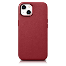 Icarer Case Leather valódi bőr tok iPhone 14 Plus piros (MagSafe kompatibilis) tok és táska