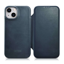 Icarer CE olajviasz prémium bőr fóliatok bőr tok iPhone 14 Flip mágneses MagSafe kék (AKI14220705... tok és táska