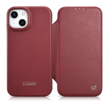 Icarer CE prémium bőr fóliatok iPhone 14 Flip mágneses MagSafe piros (WMI14220713-RD) tok és táska