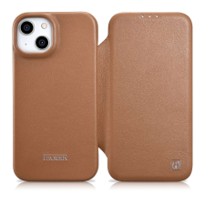 Icarer CE prémium bőr fóliatok iPhone 14 Plus Flip mágneses MagSafe barna (WMI14220715-BN) tok és táska