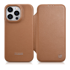 Icarer CE prémium bőr fóliatok iPhone 14 Pro Flip mágneses MagSafe barna (WMI14220714-BN) tok és táska