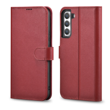 Icarer Haitang Leather Wallet tok Samsung Galaxy S22 + (S22 Plus) valódi bőr borítás piros (AKSM05RD) tok és táska