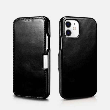 Icarer Iphone 12 mini ICARER bőr könyv tok fekete tok és táska