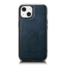 Icarer Leather Oil Wax tok valódi bőrborítással iPhone 14 készülékhez (MagSafe kompatibilis) kék (WMI14220717-BU) tok és táska