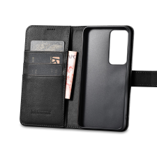 Icarer Wallet Case Samsung Galaxy S23+ bőr tok pénztárcával fekete tok és táska