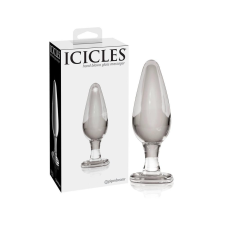 Icicles No. 26 - kúpos, üveg anál dildó (áttetsző) műpénisz, dildó