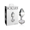 Icicles No. 44 - kúpos, üveg anál dildó (áttetsző)